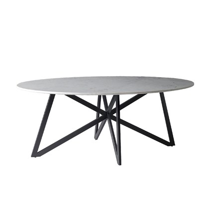 DT Marble Oval Web White Table 200cm