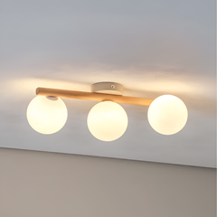 Ceiling Lamp 3L White Wooden