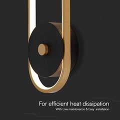 15W LED Outdoor Wall Light – Black & Antique Brass