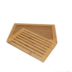 Bread Chopping Board with Removable Bamboo Wood Cutting Rack