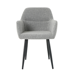 Dinning Chair Grey Boucle Fabric