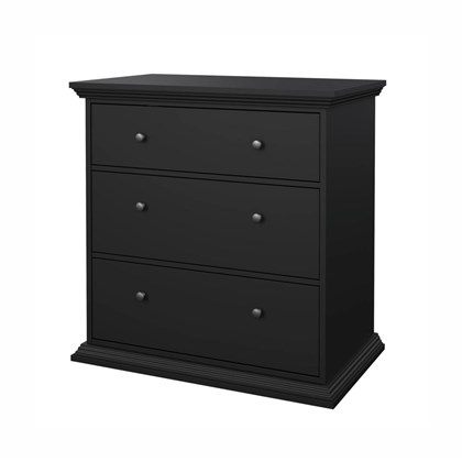 North Chest with 3 Drawers Black