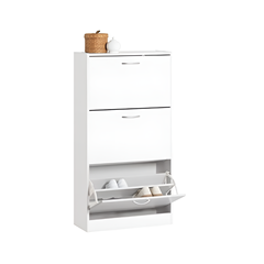 Shoe Cabinet Matt White 3 Doors