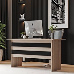 Office Desk Oak Larex Black