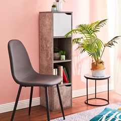 Set 2 Round Coffee Tables  in White Black Graniglia Effect