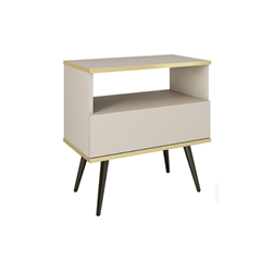 Nightstand – Beige & Gold