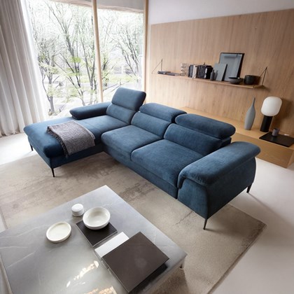 Corner Sofa Bed with Chaise Left 288M – Blue