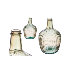Decorative Striped Glass Bottle 4L – Transparent Champagne