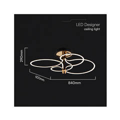36W LED Designer Lamp – Gold Plated & Black