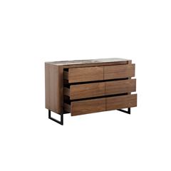 Wide Chest Walnut Veneer Wide with Ceramic Top