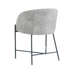 Dining Chair - Light Grey Microfiber