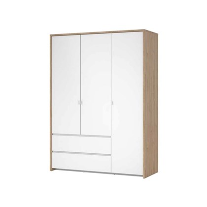 Next Wardrobe 3 Doors 2 Drawers - Jackson Hickory & White