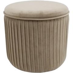 Round Storage Pouf  with Lid in Velvet Grey