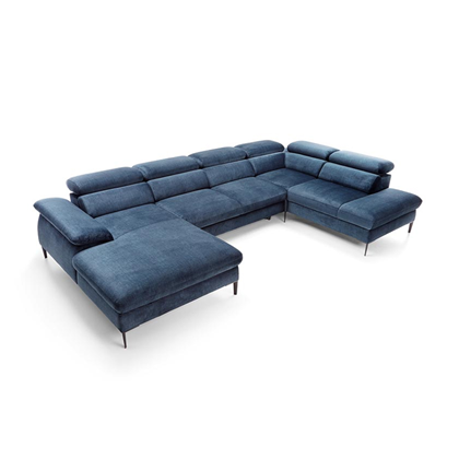 Corner Sofa Bed with Chaise – Left, Blue