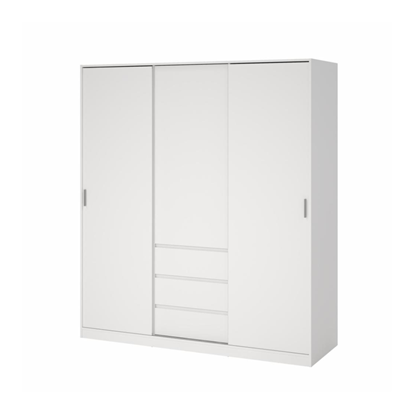 Naia Wardrobe With 1 Sliding Door 2 Doors  3 drawers