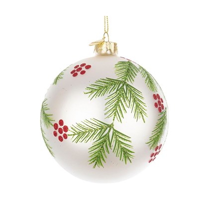 White Christmas Tree Ball 10cm