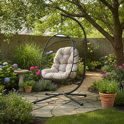 Garden Hanging Chair Black