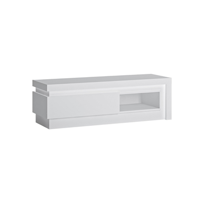 TV Unit 1 Shelf – White Alpin & White High Gloss