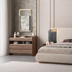 Dresser Table – Walnut/Travertene