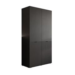 Bedroom Set 160x200- Dark Walnut, Black & Light Grey