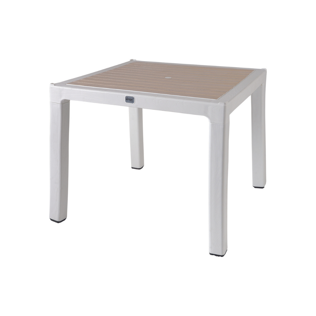 Table With Patterned White AND Cappuccino