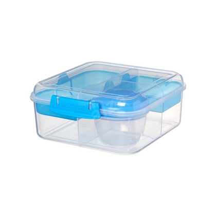 1.25l Bento Cube To Go With Yogurt Pot Blue