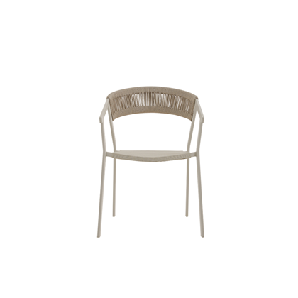 Aluminum Dining Chair - Light Beige