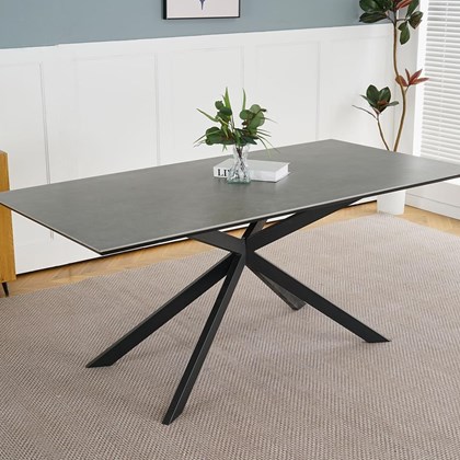 Dining Table Dark Grey Ceramic