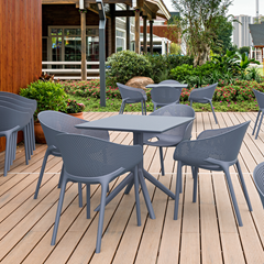 TABLE SQUARE DARK GREY 80X80CM