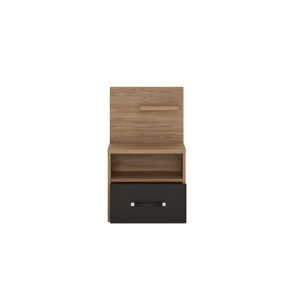 Bedside Cabinet 1 Shelf – Stirling Oak & Black Matte
