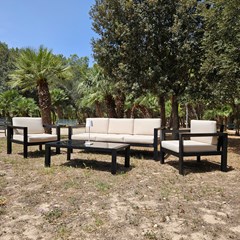 Aluminum Sofa Set of 4 White Black