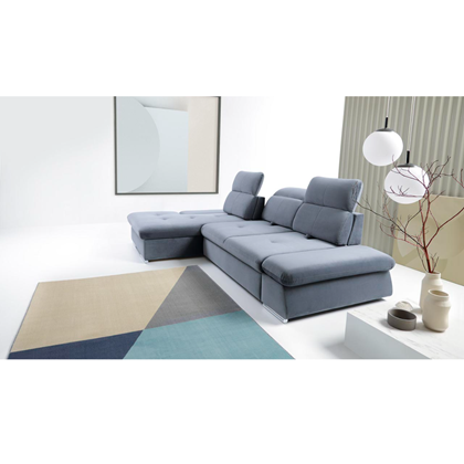 Corner Sofa Bed with Chaise Left 288cm – Light Blue