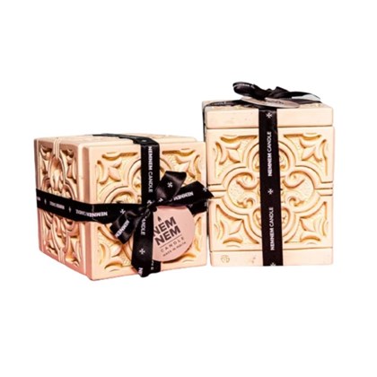 Large Cube Creme Caramel Scent Candle