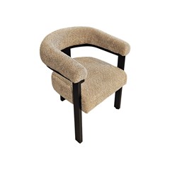 Dining Chair Taupe Boucle Fabric