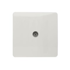 1 Gang TV Coaxial Socket - White