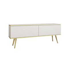 TV Unit – White & Gold