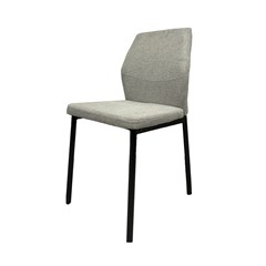 Grey Dining Chair With Matt Black Legs