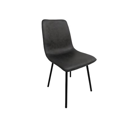 Chair Fabric Black Metal Legs - Dark Grey