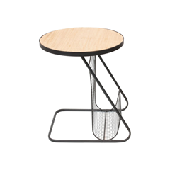 Table With Magazine Storage – Beige & Black