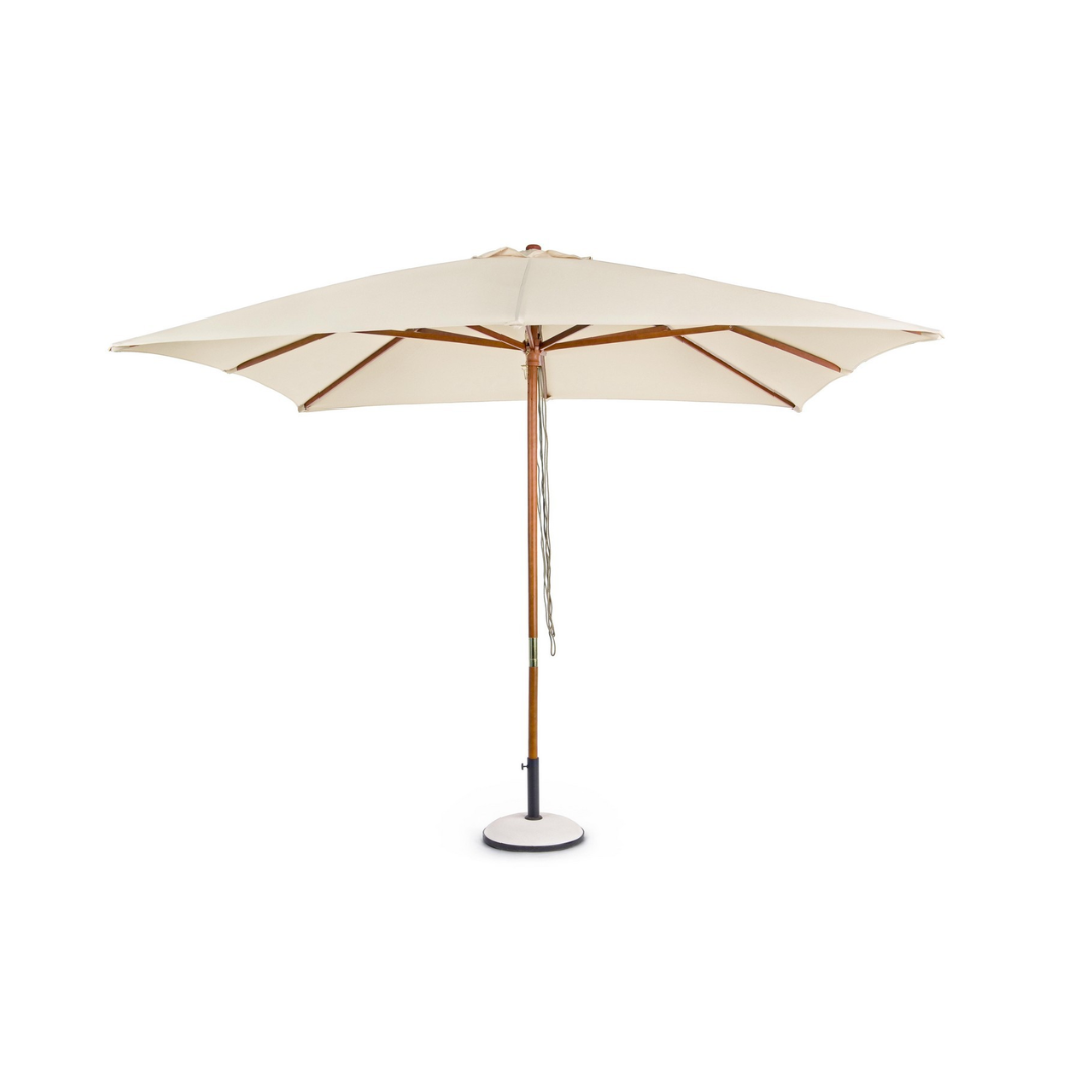Natural Wood Parasol 3x3