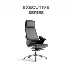 Office Chair with Bionic S-Shape and Cowhide Upholstery