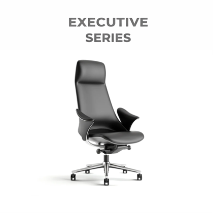 Office Chair with Bionic S-Shape and Cowhide Upholstery