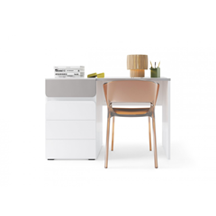 Desk 1 Door 1 Shelf – White Alpin White MDF