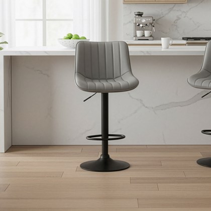 Barstool Grey Black Matt Metal