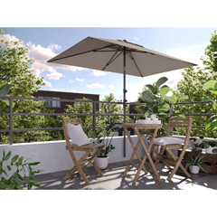 Anthracite & Taupe Centre-Pole Parasol D250