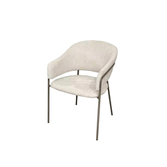 Dining Chair Padded Seat & Back - Fabric Beige