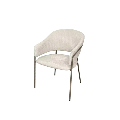 Dining Chair Padded Seat & Back - Fabric Beige