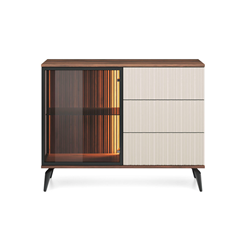 Showcase Sideboard with Drawers - Cashmere and Warmia Walnut
