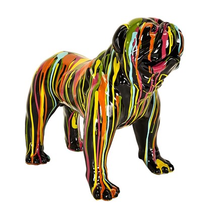 Decorative Black Bulldog Multicolor H50cm A1-M1
