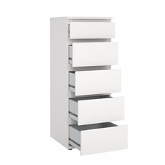 Nova Chest With 5 Drawers White